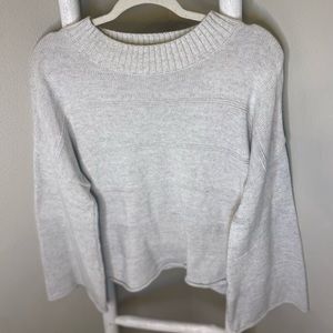 Rip Curl Gray Ribbed Oversized Sweater with Wide Sleeves